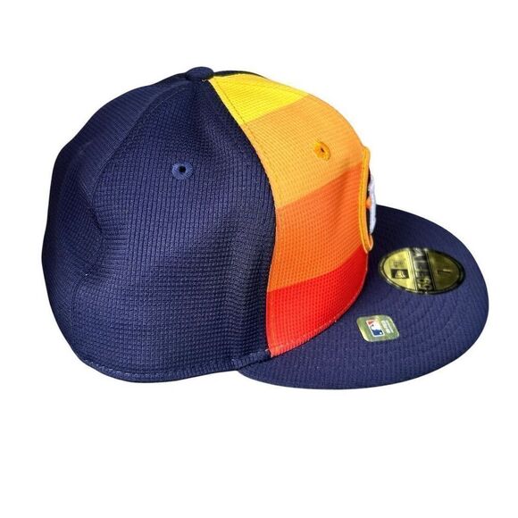 New Era Houston Astros 59FIFTY Fitted Hat Blue/Orange Size 7 1/8 - Picture 5 of 6